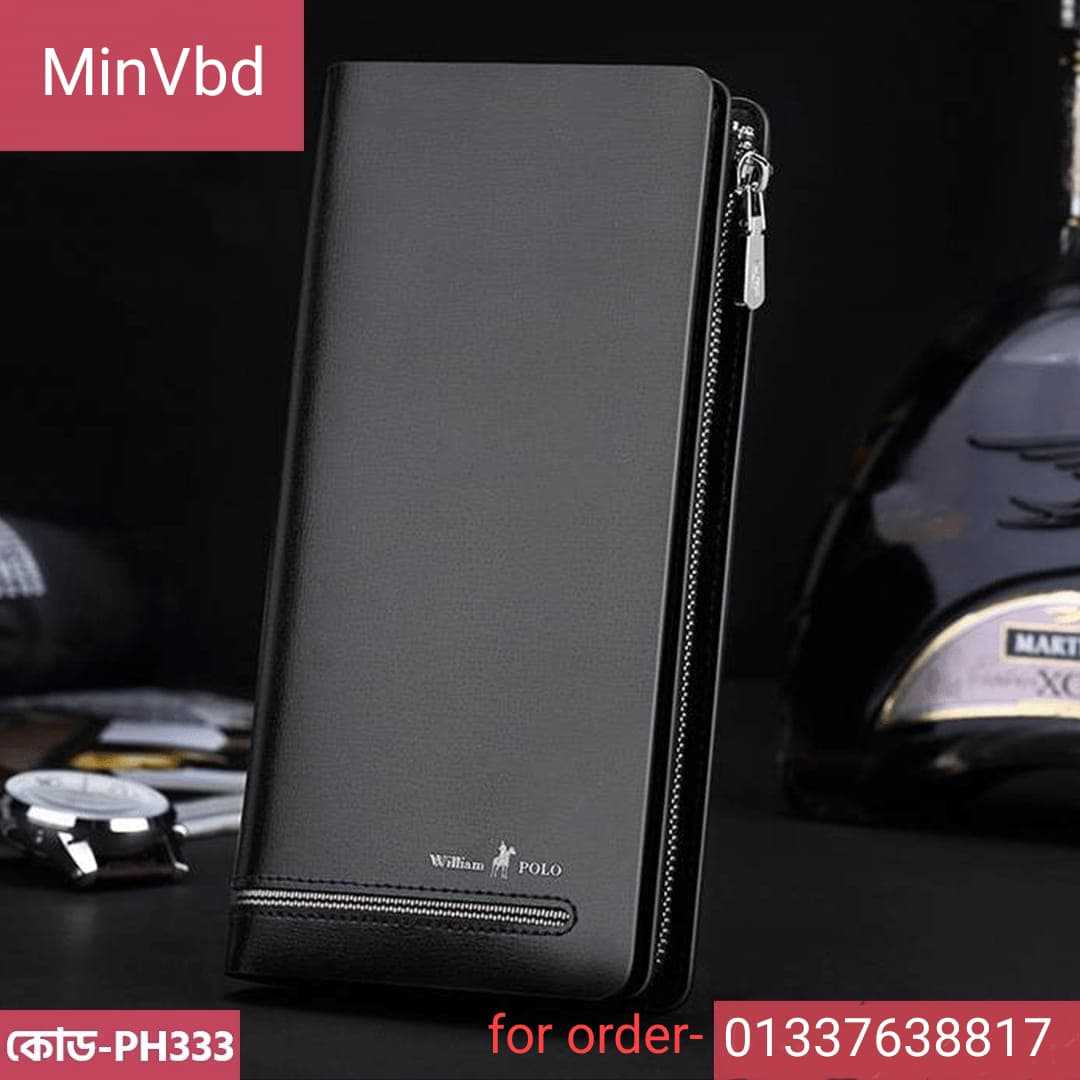 PH-,333,-Black-,FAFGO,ORIGIN,Luxury,RFID,long,Genuine,Leather,Card,Holder