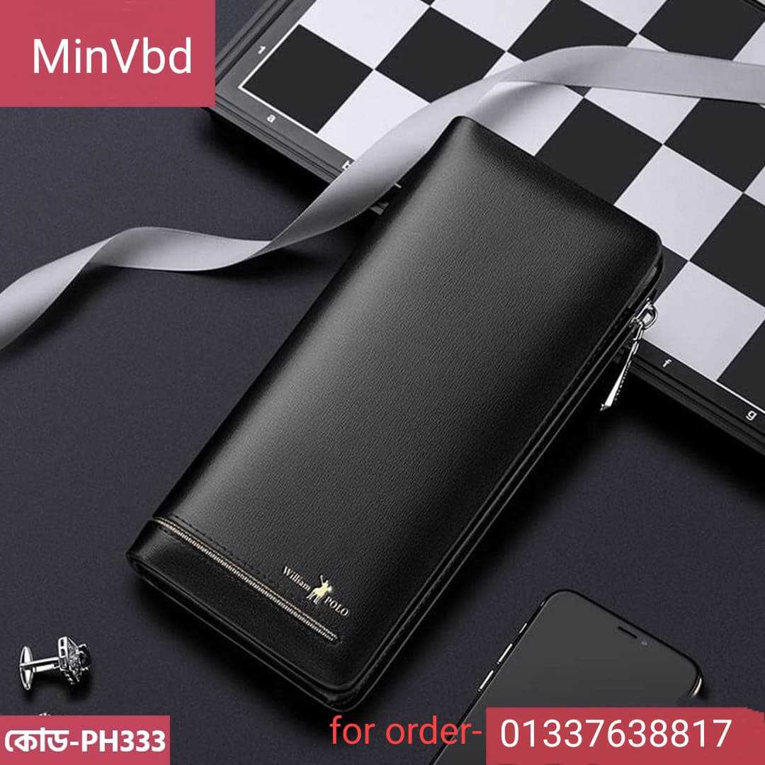 PH-,333,-Black-,FAFGO,ORIGIN,Luxury,RFID,long,Genuine,Leather,Card,Holder