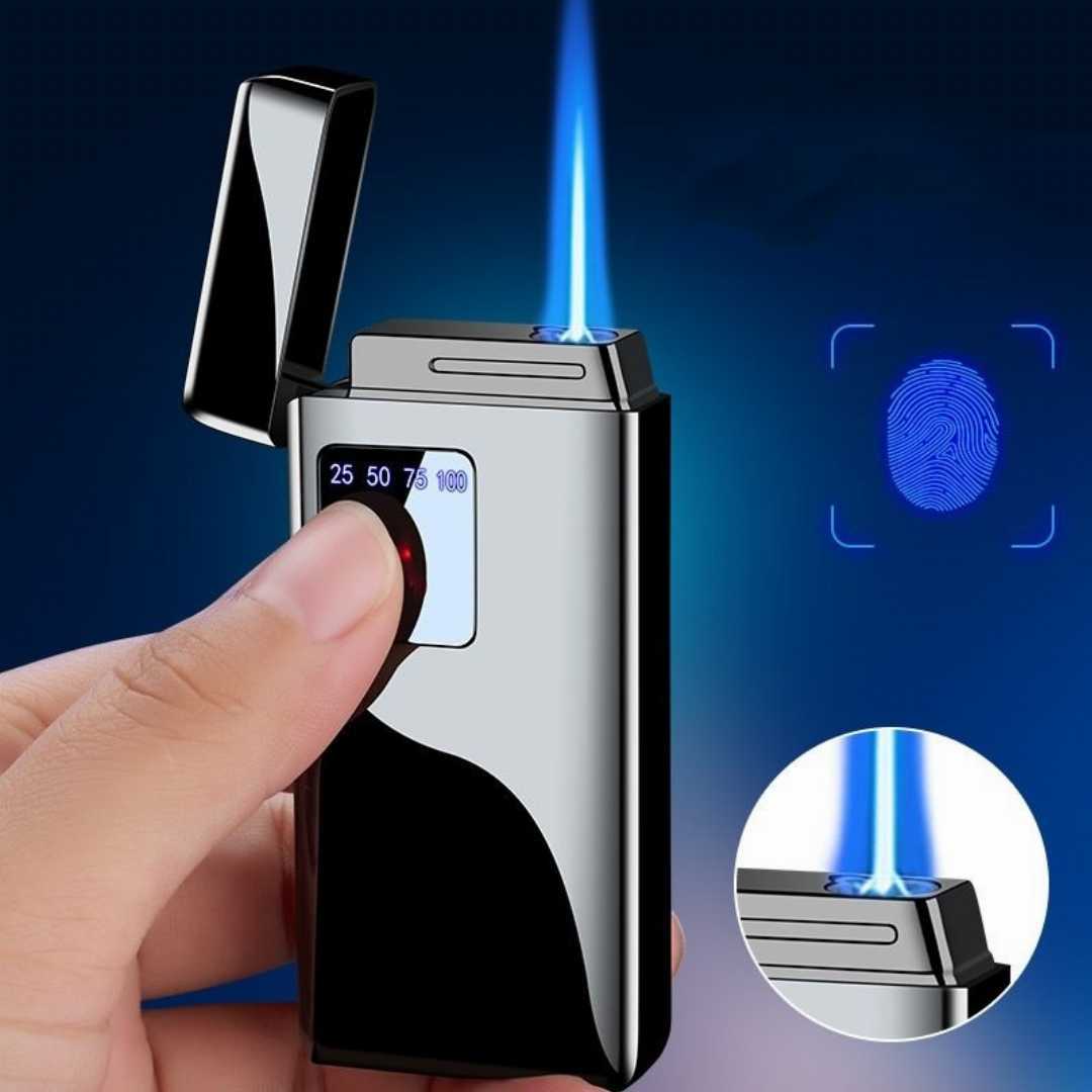 USB,Rechargeable,and,Butane,Gas,Refillable,Lighter,With,LED,Display,Power
